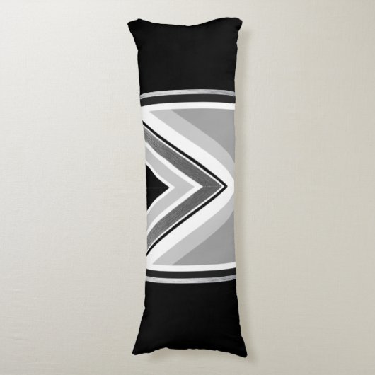 対角線の黒いグレーのストライプ ボディピロー (正面縦)