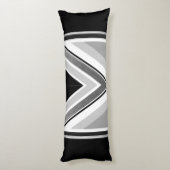 対角線の黒いグレーのストライプ ボディピロー (裏面 (縦))