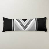 対角線の黒いグレーのストライプ ボディピロー (正面)