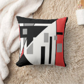 対角線の黒(赤いグレーのジオメトリック抽象芸術) クッション (ブランケット)