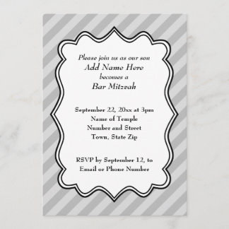 対角線はグレーバー（ユダヤ教の）バル・ミツバーで縞で飾ります 招待状