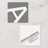 対角線は白黒を盲目にします スクエア名刺 (正面/裏面)