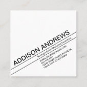 対角線は白黒を盲目にします スクエア名刺 (裏面)