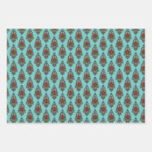 対角線ストライプとダマスクのラッピング紙セット ラッピングペーパーシート (正面3)