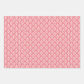 対角線ストライプとダマスクのラッピング紙セット ラッピングペーパーシート (正面)