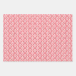 対角線ストライプとダマスクのラッピング紙セット ラッピングペーパーシート