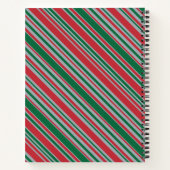 対角線ストライプの背景 ノートブック (裏面)