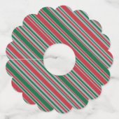 対角線ストライプの背景 ワイングラスタグ (正面)