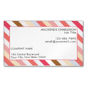 対角線ストライプ温トナモダンー マグネット名刺 (正面)