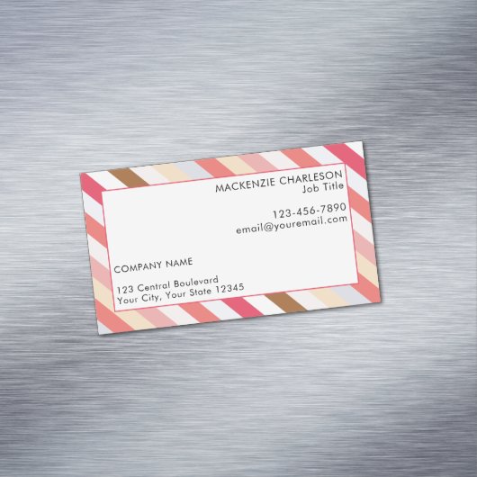 対角線ストライプ温トナモダンー マグネット名刺 (インサイチュ)