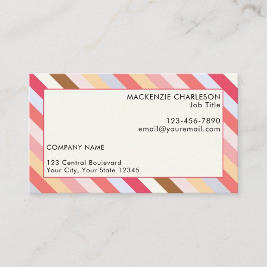 対角線ストライプ温トナモダンー 名刺 (正面)