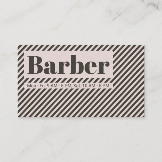 対角線ストライプ線パターンのレトロスタイル 名刺 (正面)