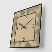 対角線タイル付き角壁時計 スクエア壁時計 (傾斜)