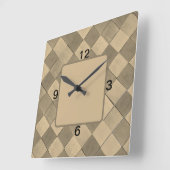 対角線タイル付き角壁時計 スクエア壁時計 (傾斜)