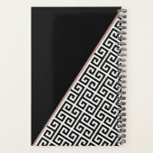 対角線バラゴールドフォイルギリシャ鍵ブラックモノグラム プランナー手帳 (裏面)