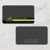 対角線モダンストライプ |グレー、ライムグリーン、ブラック 名刺 (正面/裏面)