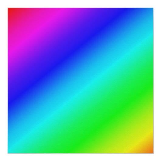 対角線レインボーグラデーション 青から緑 20x20 ポスター (正面)