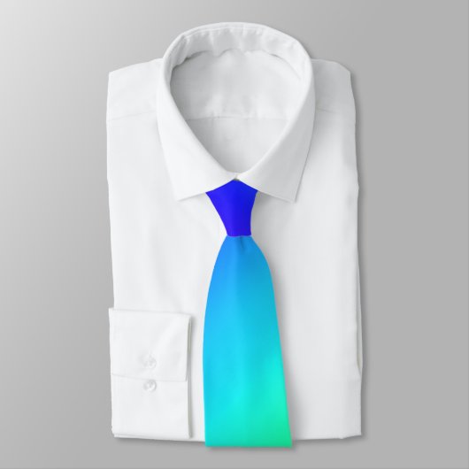 対角線上の虹のグラデーション(青から緑) ネクタイ (タイ)