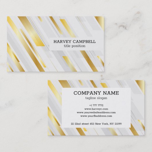 対角線抽象芸術ストライプ 名刺 (正面/裏面)