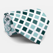 対角線状の正方形 – 緑のタイカッコいいのシェード ネクタイ (ロール)
