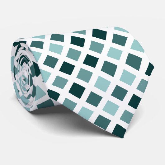 対角線状の正方形 – 緑のタイカッコいいのシェード ネクタイ (ロール)