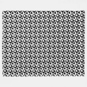 対角線状の黒と白の三角形パターンデザイン フリースブランケット (正面(横))