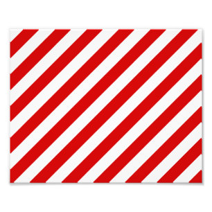 対角線赤と白のストライプパターン フォトプリント