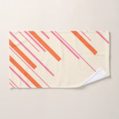 対角線 – ピンク、オレンジ、クリーム バスタオルセット (ハンドタオル)