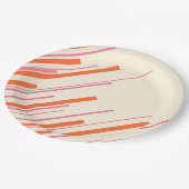 対角線 – ピンク、オレンジ、クリーム ペーパープレート (アングル)