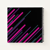 対角線 – ピンク、紫、青、黒 ノートブック (裏面)