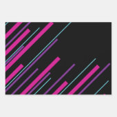 対角線 – ピンク、紫、青、黒 ラッピングペーパーシート (正面3)