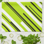 対角線 – ライムグリーン キッチンタオル (折り畳み)