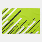 対角線 – ライムグリーン キッチンタオル (横)