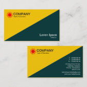 対角線 – 琥珀とダークモスグリーン 名刺 (正面/裏面)