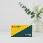 対角線 – 琥珀とダークモスグリーン 名刺 (スタンド正面)