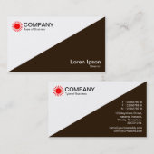 対角線 – 白と濃い茶色 名刺 (正面/裏面)