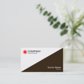 対角線 – 白と濃い茶色 名刺 (スタンド正面)