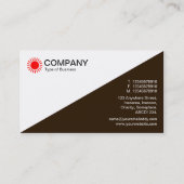 対角線 – 白と濃い茶色 名刺 (裏面)
