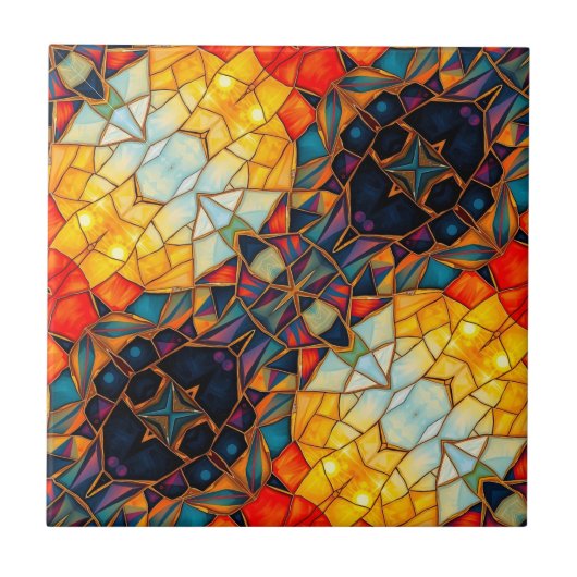 対角線（紫） タイル (正面)