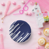 対角線 – 青と白 ペーパーボウル (パーティー)