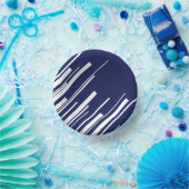 対角線 – 青と白 ペーパーボウル (パーティー)