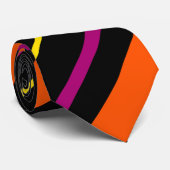 対角線 – 黒、ピンク、オレンジ、黄色 ネクタイ (ロール)