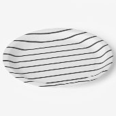 対角線（黒）紙プレート ペーパープレート (アングル)