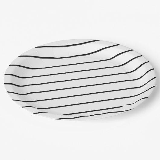 対角線(黒)紙プレート ペーパープレート (アングル)