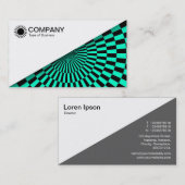 対角線V2 – 白 – オペアートターコイズ 名刺 (正面/裏面)