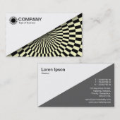 対角線V2 – 白 – オペアートブラックと黄淡い色の色 名刺 (正面/裏面)