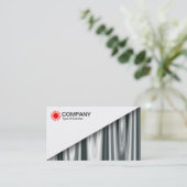 対角線V2 – 白 – 銀のカーテン抽象芸術 名刺 (スタンド正面)