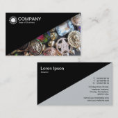 対角線V2 – 黒 – きらきら光る 名刺 (正面/裏面)