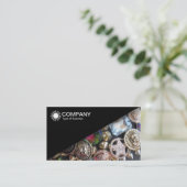 対角線V2 – 黒 – きらきら光る 名刺 (スタンド正面)