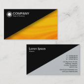 対角線V2 – 黒 – オレンジ大理石 名刺 (正面/裏面)